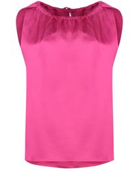 Yves Salomon - Tops ,Roze ,Satijn Satijnen Blouse Met Strikdetail - Lyst