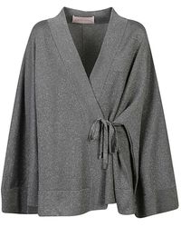 Circus Hotel - Vestido Kimono Corto De Viscosa Gris, Mujer, Talla - Lyst