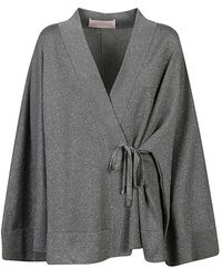 Circus Hotel - Vestido kimono corto de viscosa gris - Lyst
