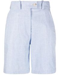 KENZO - Korte Broeken ,Blauw ,Linnen Linnen Casual Shorts - Lyst