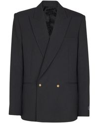 Balmain - Jassen ,Zwart ,Wol Wollen Blazer Met 2 Knopen - Lyst