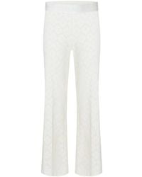 Cambio - Cropped flare crochet hose in weiß - Lyst