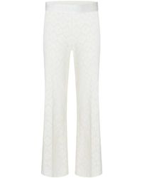 Cambio - Cropped flare crochet pantalones en blanco - Lyst