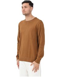 Tommy Hilfiger - Truien & Vesten ,Groen ,Katoen Klassieke Sweater Met Ronde Hals - Lyst
