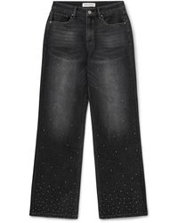 Sofie Schnoor - Zwart Gewassen Straight-Leg Jeans Met Stud Details - Lyst