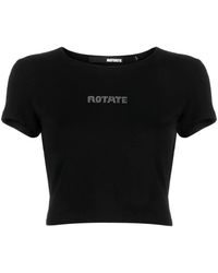 ROTATE BIRGER CHRISTENSEN - Camiseta negra con logo recortado - Lyst