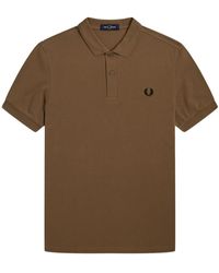 Fred Perry - Polo slim fit plain in shaded stone/black - Lyst