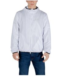 EA7 - Witte Blazer Met Rits En Lange Mouwen - Lyst