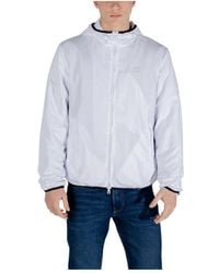 EA7 - Jassen ,Wit ,Polyester Witte Blazer Met Rits En Lange Mouwen - Lyst