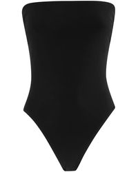 Norma Kamali - Schwarzes Off-Shoulder Bodycon Bishop Kleid - Lyst