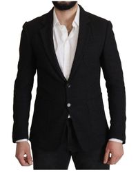 Dolce & Gabbana - Jassen ,Zwart ,Wol Elegante Wollen Blazer Met Klassieke Stijl - Lyst
