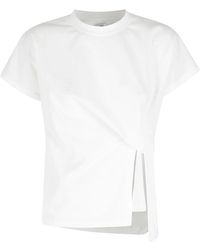 LA PISCINE - Tops ,Wit ,T-Shirt Knoop - Lyst