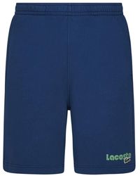 Lacoste - Blaue shorts mit logo-druck,kurze shorts für männer - Lyst