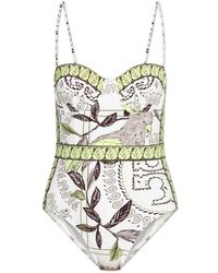 Tory Burch - Badmode ,Veelkleurig ,Nylon Bedrukt Badpak Uit Één Stuk Met Beugel - Lyst