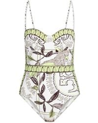 Tory Burch - Badmode ,Veelkleurig ,Nylon Bedrukt Badpak Uit Één Stuk Met Beugel - Lyst