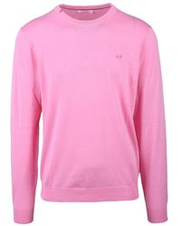 Sun 68 - Truien & Vesten ,Roze ,Katoen Maglioncino Girocollo - Lyst
