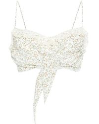 Ermanno Scervino - Sleeveless Silk Top With Floral Print - Lyst