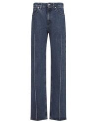Jil Sander - Jeans ,Blauw ,Denim High-Waisted Wide-Leg Denim Broek - Lyst