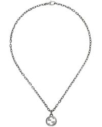 Gucci - Halskette mit interlocking g anhänger aus sterlingsilber - Lyst