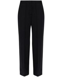 Balmain - Broeken ,Zwart ,Wol Wollen Kreukelbroek - Lyst