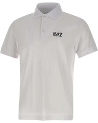 EA7 - Witte Polo Met Logo - Lyst