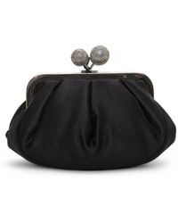 Weekend by Maxmara - Kleine Schultertasche Aus Satin Mit Strasssteinen - Lyst