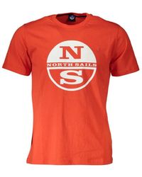 North Sails - Rood Logo T-Shirt Korte Mouw - Lyst