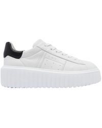 Hogan - Schoenen ,Wit ,Leer Italiaanse Sneakers Met Memory Foam - Lyst