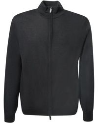 Emporio Armani - Truien & Vesten ,Zwart ,Wol Volledig Gevoerde Cardigan Van Scheerwol - Lyst