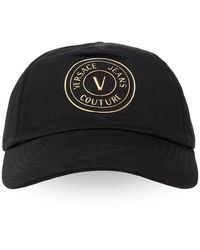Versace - Cappellino da baseball in cotone con logo oro - Lyst