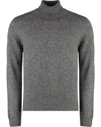 THE (Alphabet) - Truien & Vesten ,Grijs ,Leer Cashmere Mix Coltrui Trui - Lyst