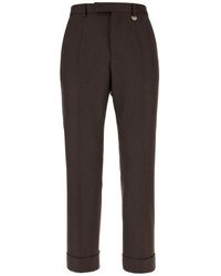 Burberry - Broeken ,Bruin ,Wol Wollen Pantalon - Lyst