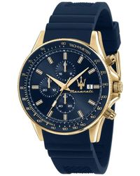 Maserati - Orologio cronografo sfida in oro/blu - Lyst