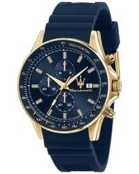 Maserati - Sfida chronograph uhr in gold/blau - Lyst
