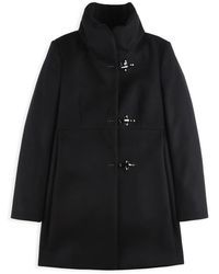 Fay - Romantische Zwarte Wollen Blend Jas - Lyst