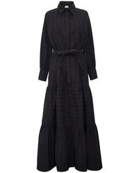 Ines De La Fressange Paris - Elegante abito nero lena con balze - Lyst