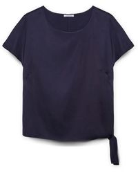 FIORELLA RUBINO - Bluse mit lenzingTM ecoveroTM viskose mit knoten - Lyst