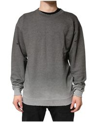 Dolce & Gabbana - Hoodies & Sweatvesten ,Grijs ,Katoen Sweatshirt Met Ronde Hals - Lyst