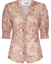 Silvian Heach - Bloemenprint Blouse Met Gekruiste Voorkant - Lyst