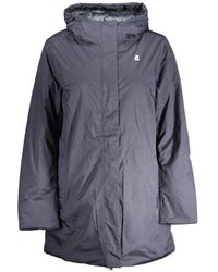 K-Way - Blauwe Ripstop Hoodie Met Zakken - Lyst