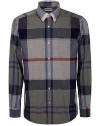 Barbour - Overhemden ,Veelkleurig ,Groen Klassiek Kraagoverhemd Met Logo - Lyst