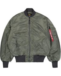 Alpha Industries - Jassen ,Groen ,Nylon Ma-1 Distressed Bomberjack - Lyst