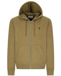 Ami Paris - Hoodies & Sweatvesten ,Bruin ,Molleton Tactische Jas - Lyst