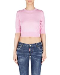 DSquared² - Jersey de lana de manga corta en rosa - Lyst