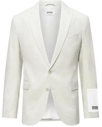 DRYKORN - Jassen ,Wit ,Wol Klassieke Blazer Met Visgraatmotief En Zakken - Lyst