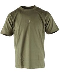 C.P. Company - Grünes mercerized jersey t-shirt - Lyst
