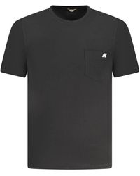 K-Way - Tops ,Zwart ,Katoen Zwarte Katoenen T-Shirt Met Zak - Lyst