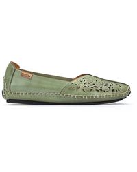 Pikolinos - Grüner -loafer mit perforation - Lyst