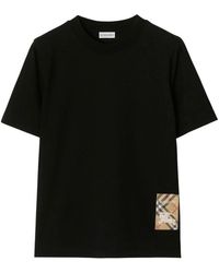 Burberry - Zwart Jersey T-Shirt Met Ronde Hals - Lyst
