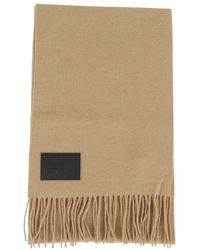 Hogan - Grijze Sjaal Met Franje En Logo - Lyst